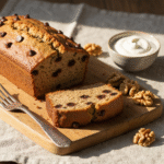 High Protein Delicious Banana Bread 8 Moist high-protein banana bread slice with chocolate chips