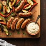 Roasted Veggie And Chicken Sausage Sheet Pan Dinner 8 Roasted veggie and chicken sausage sheet pan dinner with aioli