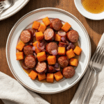 Sausage and Sweet Potatoes with Honey Garlic Sauce Recipe 6 Sausage and sweet potatoes with honey garlic sauce recipe