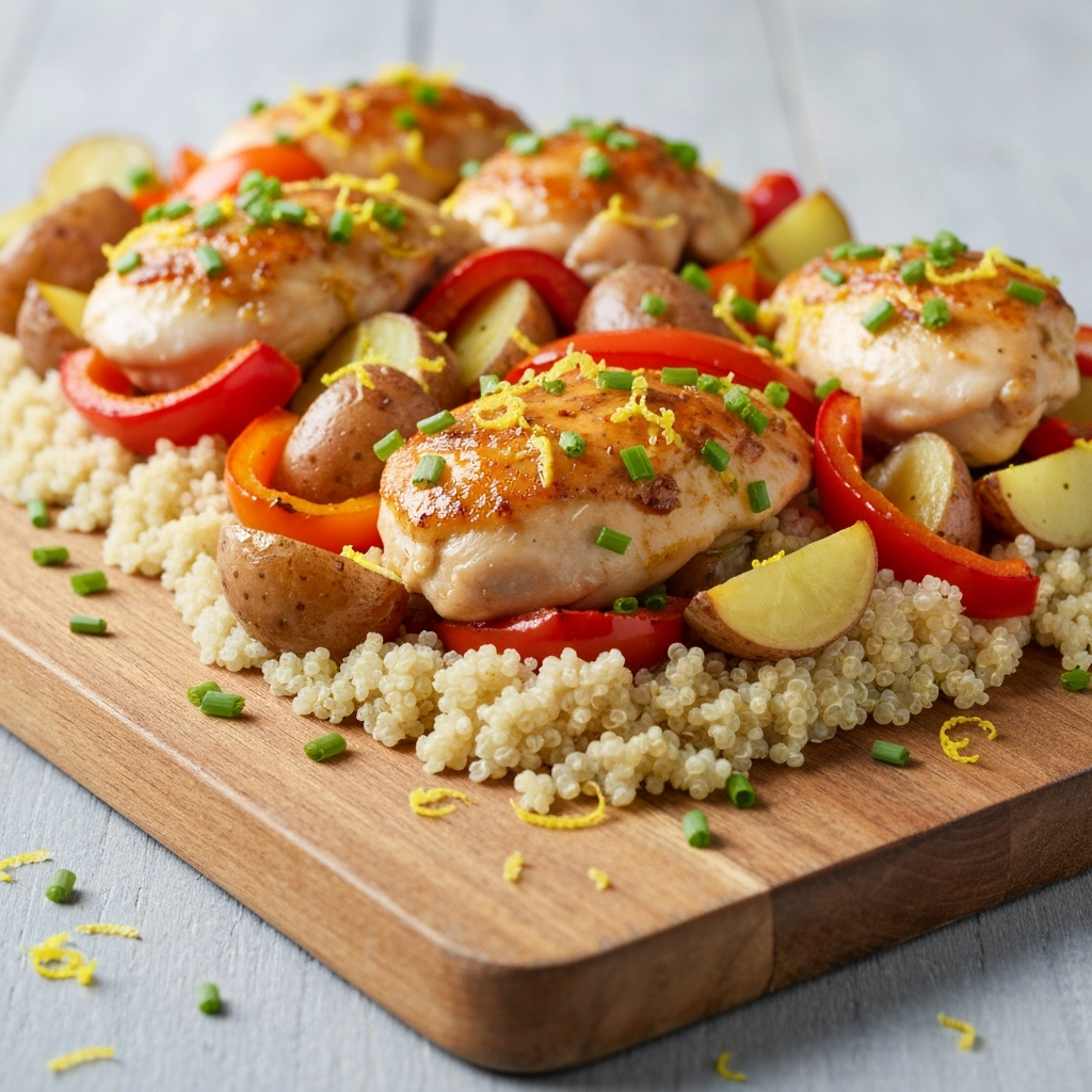 Sheet Pan Garlic Butter Chicken and Veggies 6 sheet pan garlic butter chicken quinoa 2025 10 02T162251.430Z 1