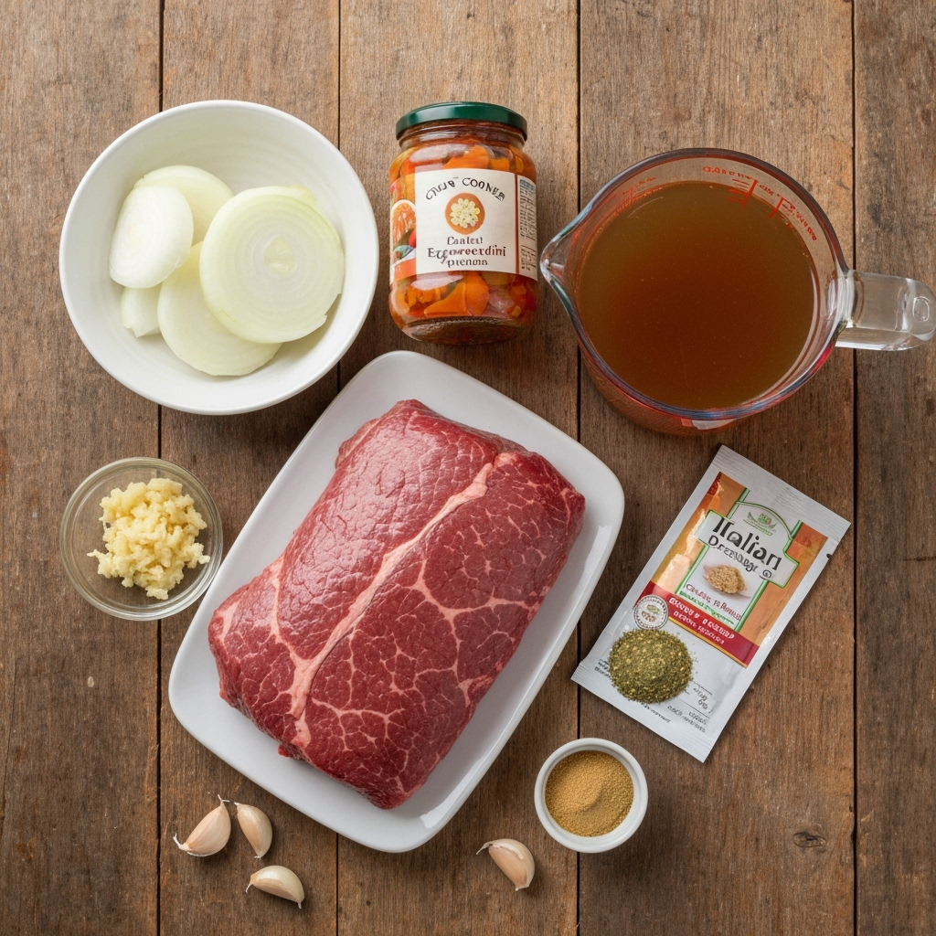 slow cooker italian beef ingredients overhead 2025 10 05T115751.961Z 1