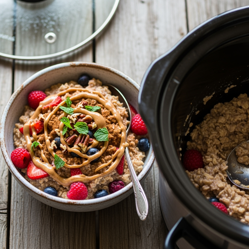 Slow Cooker Oats with Cinnamon & Berries variation