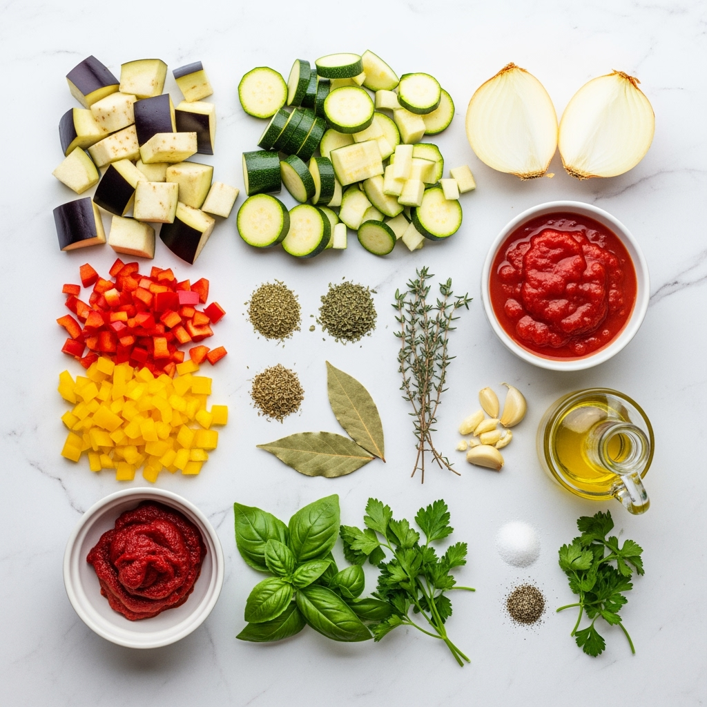 Slow Cooker Ratatouille Ingredients for 3