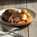 Quick and easy high protein tender pot roast meal prep.