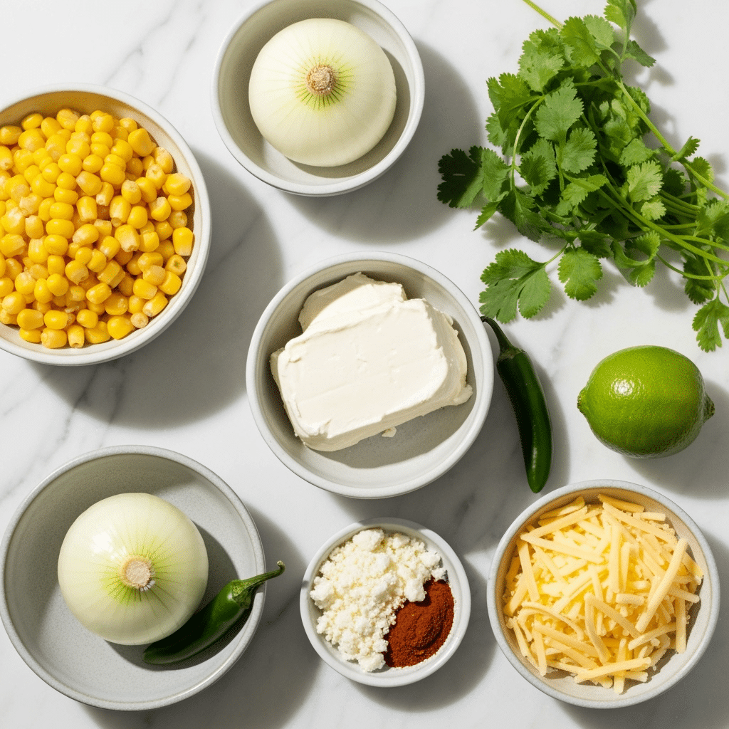 baked elote dip ingredients overhead 2025 10 13T223815.842Z