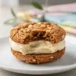 Moist carrot cake cookie sandwiches with creamy cream cheese frosting filling.