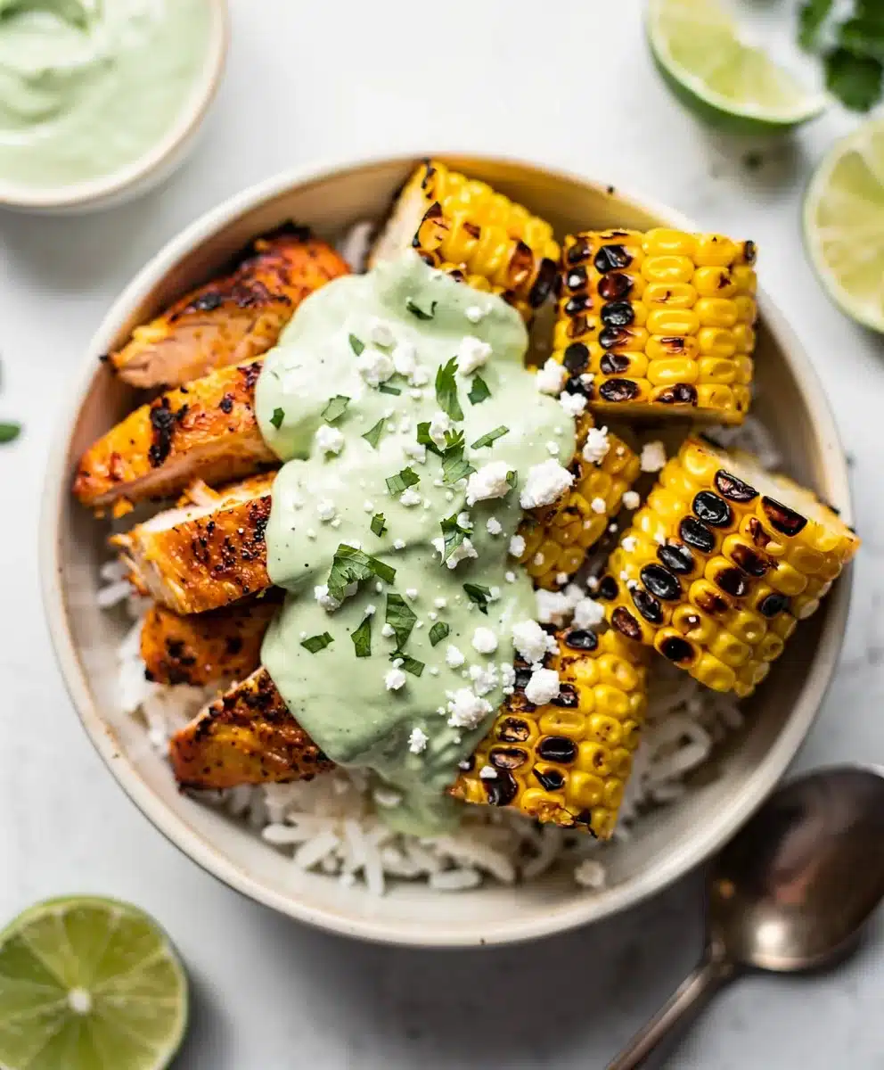 Chicken Street Corn Rice Bowls with Zesty Lime Crema 2026
