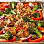 Sheet pan teriyaki chicken with roasted broccoli and bell peppers