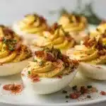 Easy bacon ranch deviled eggs recipe with creamy filling and crispy bacon