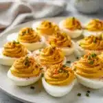 Easy classic deviled eggs recipe with creamy yolk filling and paprika garnish.