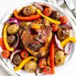 One pan balsamic glazed chicken and veggies with roasted vegetables recipe