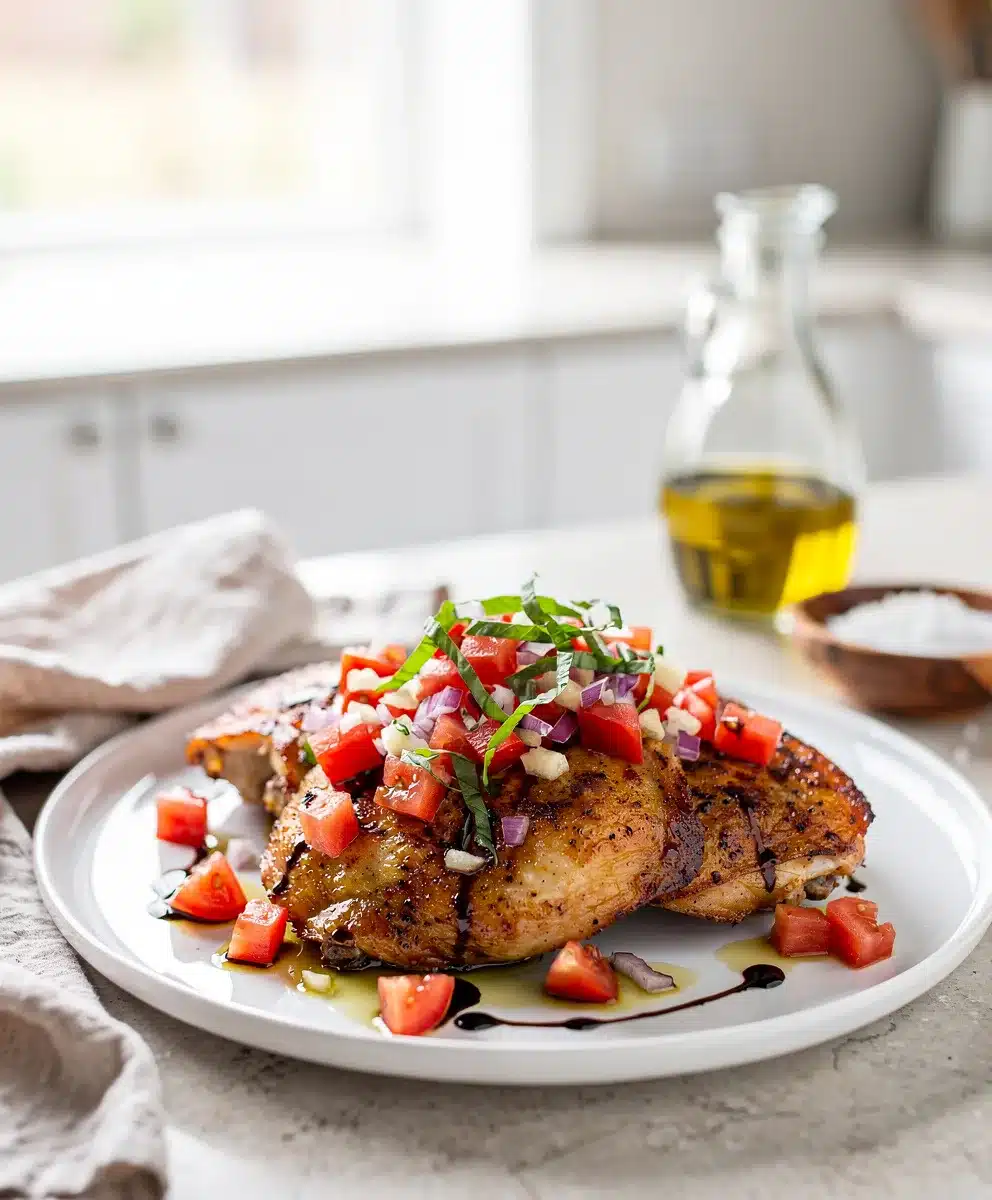 Bruschetta Topped Chicken Thighs featured image